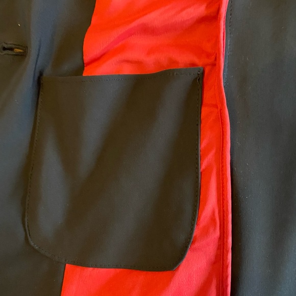 NWOT Banana Republic Packable Black Blazer Sz Small Stretch Red liner - Picture 13 of 13